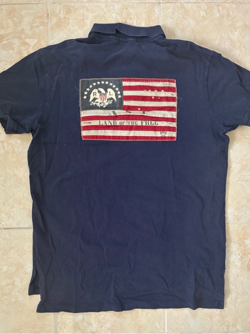 Vintage Polo Ralph Lauren Distressed Patchwork Polo Sz XL